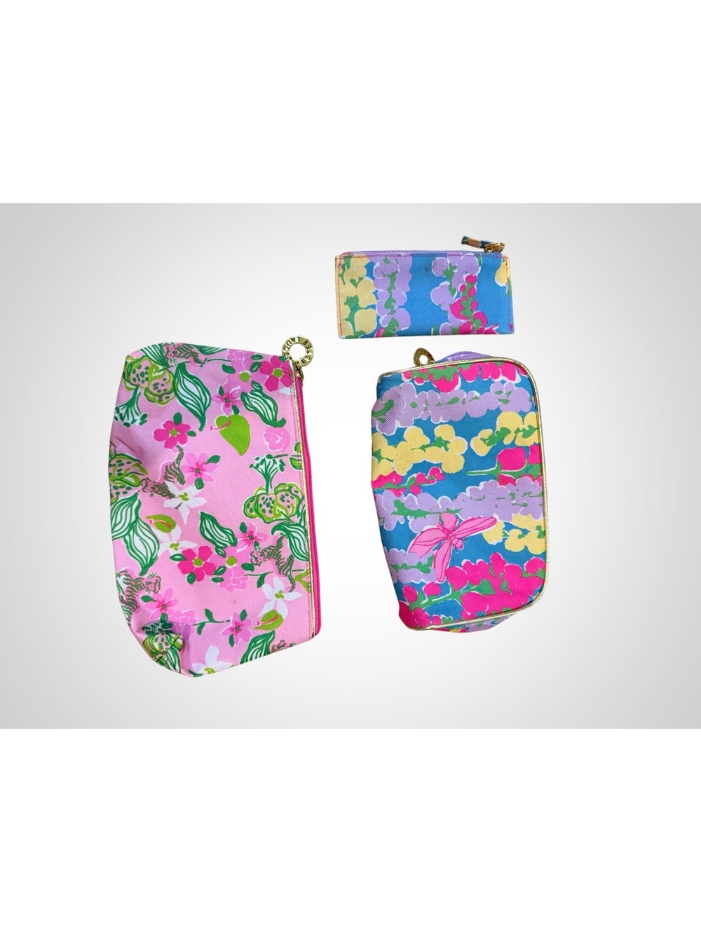 Lilly Pulitzer Estée Lauder Floral Print Cosmetic Bag Set with Small Pouch